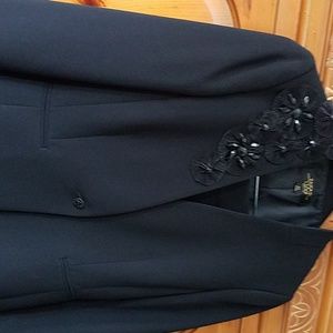 Black pant suit, size 4P.